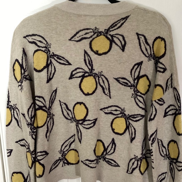 Madewell Tangerine Sketch Jacquard Pullover Sweater Heather Taupe Medium - Picture 5 of 13